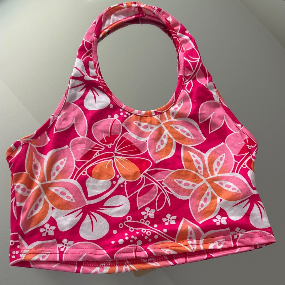 SHEIN Pink Floral Halter Top